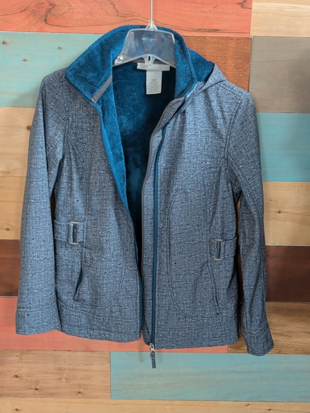Free Country Blue-Teal Fleece-Lined Utility Jacket